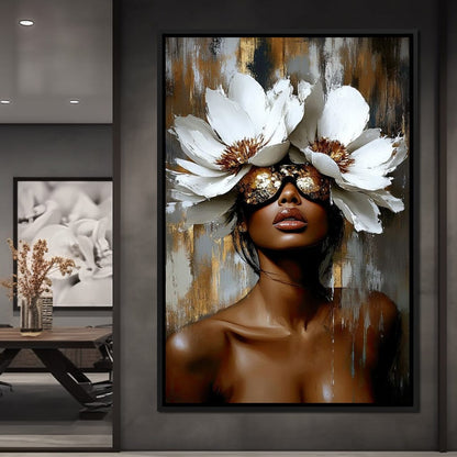 Golden Petals Envisioned Canvas Wall Art