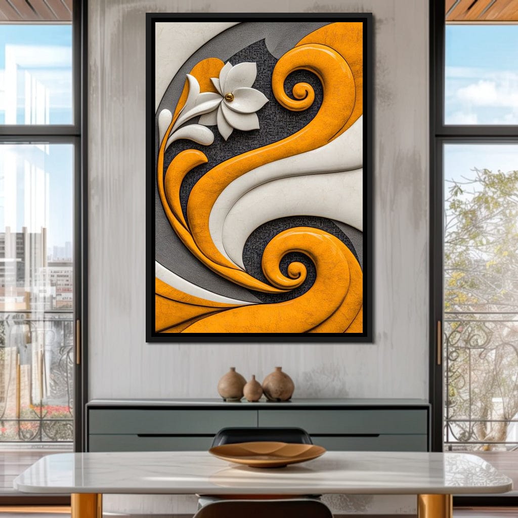 Fusion of Flower and Flow Canvas Wall Art