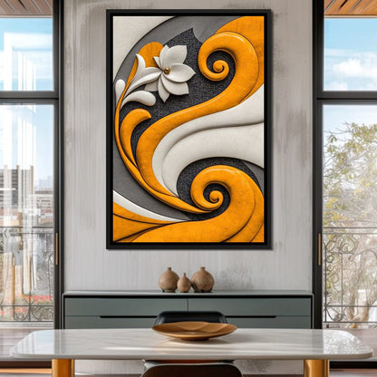 Fusion of Flower and Flow Canvas Wall Art