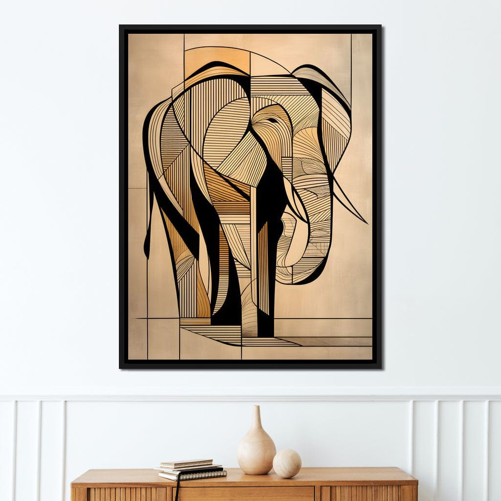 Majestic Geometric Elephant Canvas Wall Art