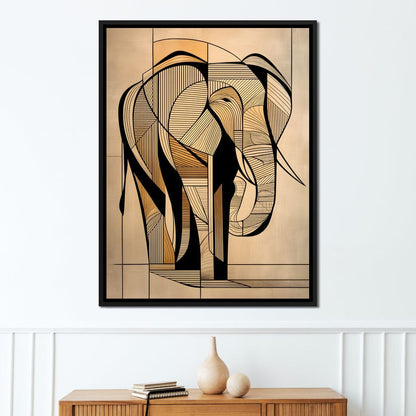 Majestic Geometric Elephant Canvas Wall Art