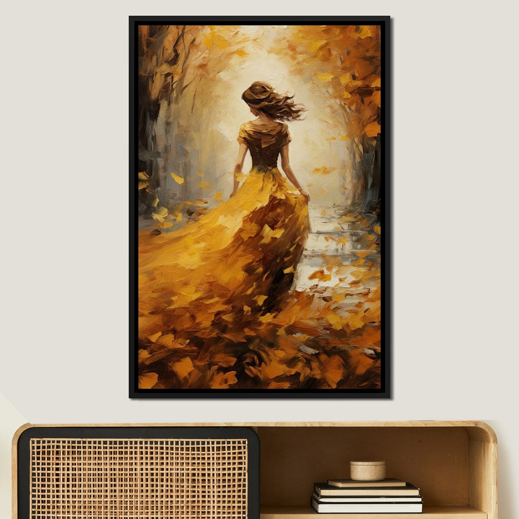 Amber Forest Promenade Canvas Wall Art