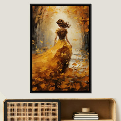 Amber Forest Promenade Canvas Wall Art