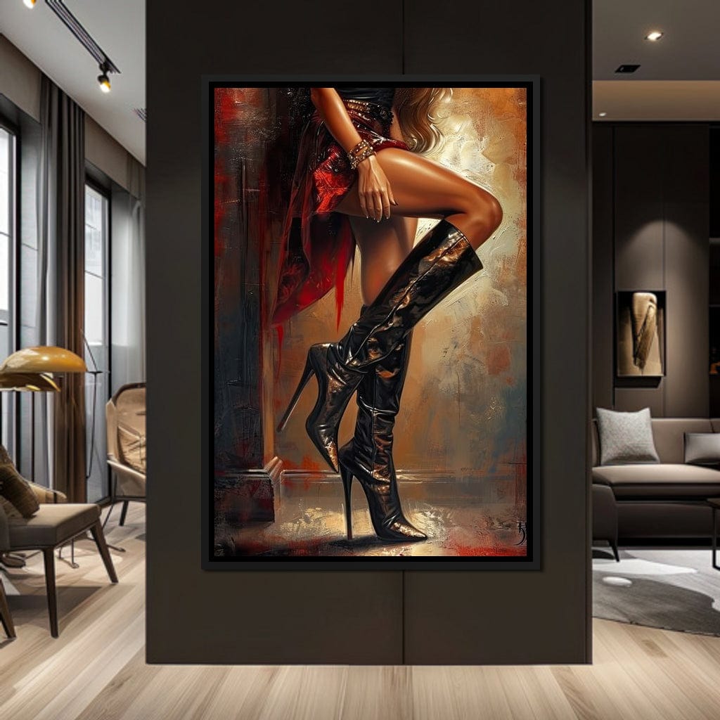 Alluring Legs & Velvet Heels Canvas Wall Art