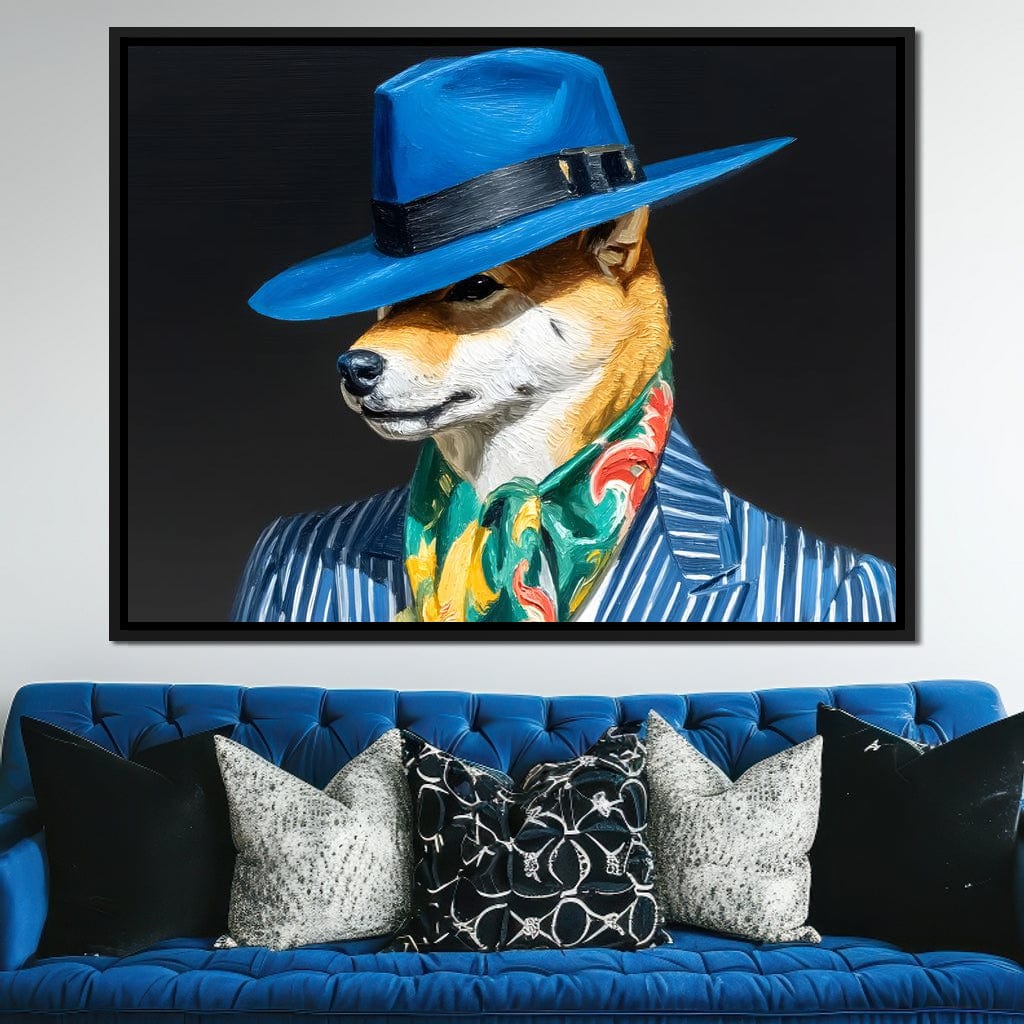 Canine Dapper Delight Canvas Wall Art