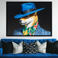Canine Dapper Delight Canvas Wall Art