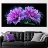 Fluffy Alien Flowers Canvas Wall Art