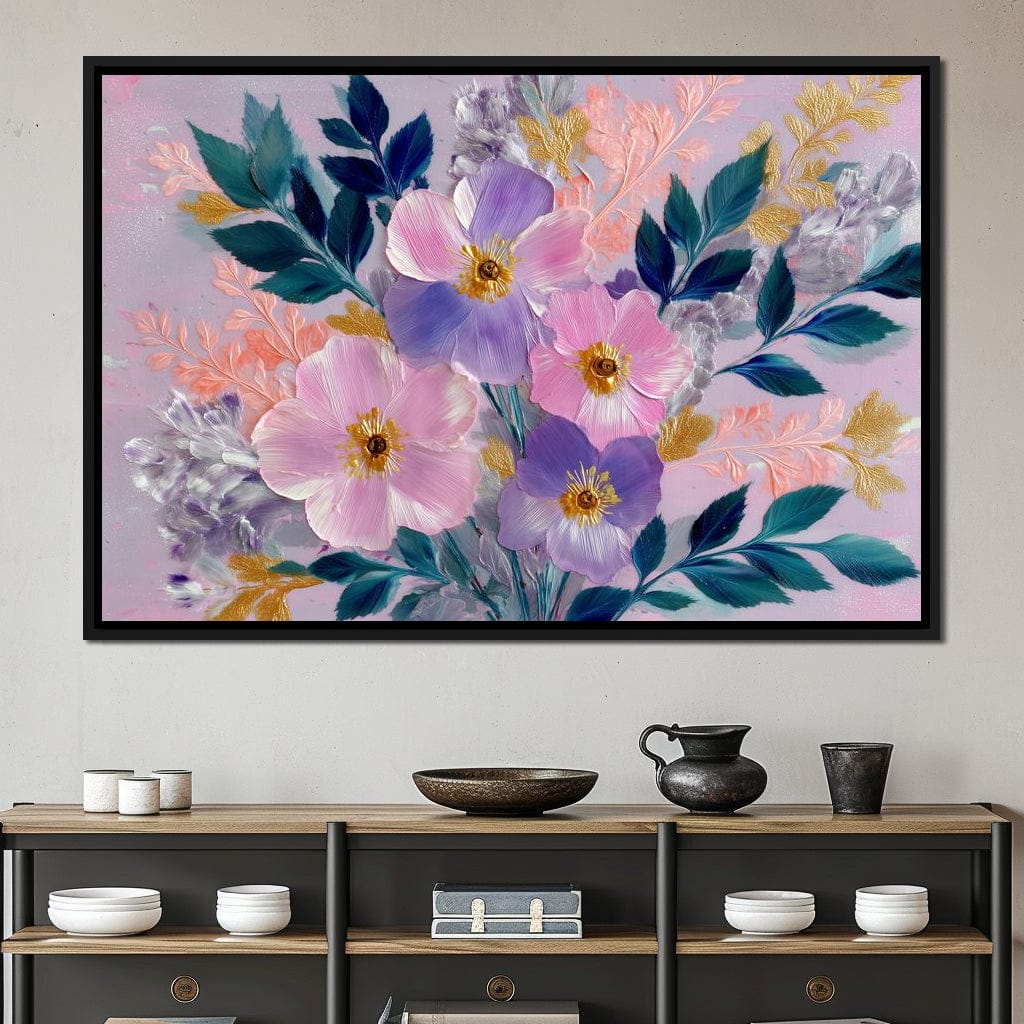 Pastel Peony Garden Glow Canvas Wall Art