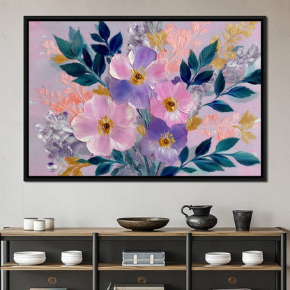 Pastel Peony Garden Glow Canvas Wall Art