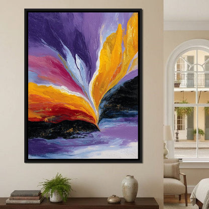 Golden Rift Over Violet Tide Canvas Wall Art