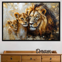 Majestic Bond of the Wild Lions Canvas Wall Art