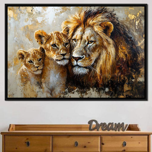 Majestic Bond of the Wild Lions Canvas Wall Art