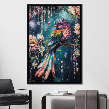 Enchanted Jewel Toned Bird Fantasy Canvas Wall Art
