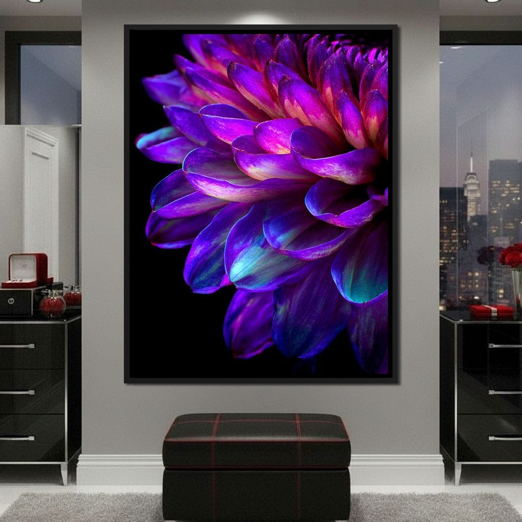 Electric Violet Petal Reverie Canvas Wall Art