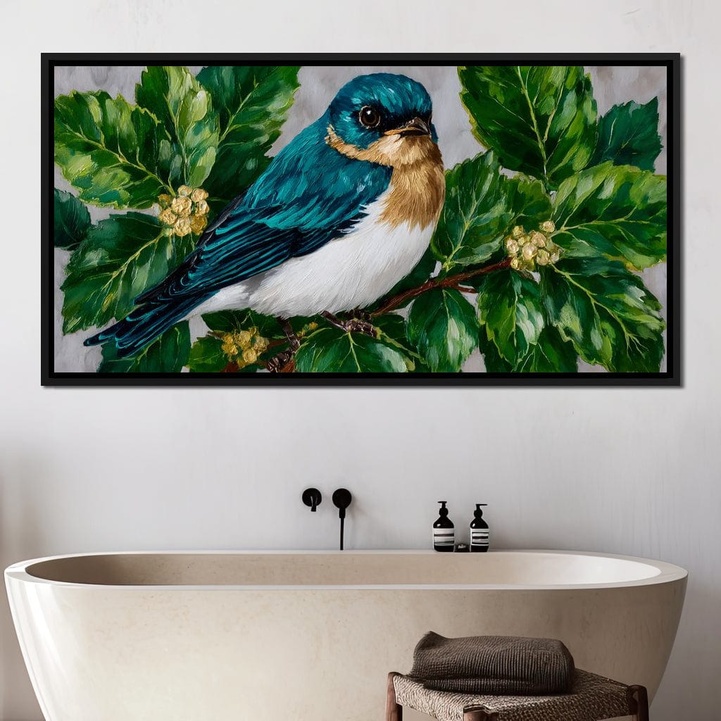 Emerald Wings Nature's Bird Canvas Wall Art