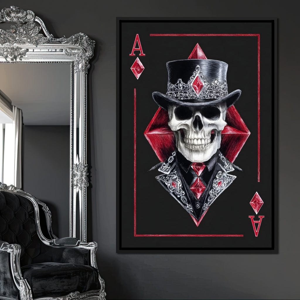 Ace Skeleton High Stakes Elegance Canvas Wall Art