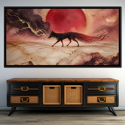 Gold Vein Fox Spirit Canvas Wall Art