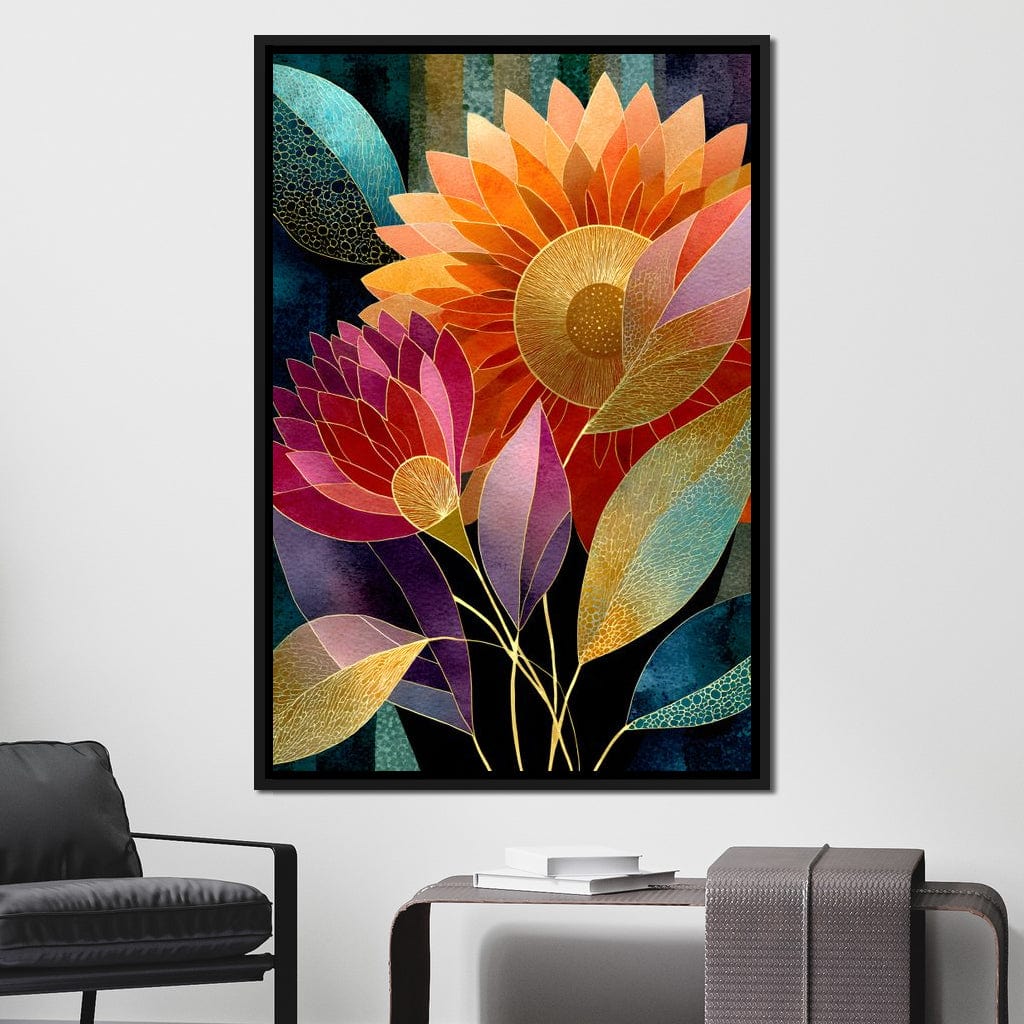 Radiant Blooming Spectrum Canvas Wall Art