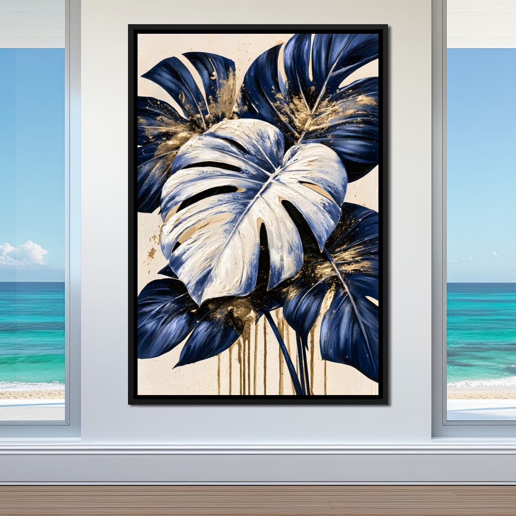 Gilded Foliage Under Midnight Shadows Canvas Wall Art