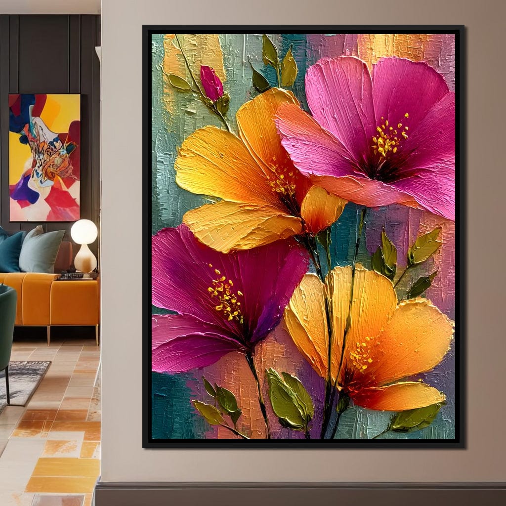 Radiant Petals of Summer Joy Canvas Wall Art