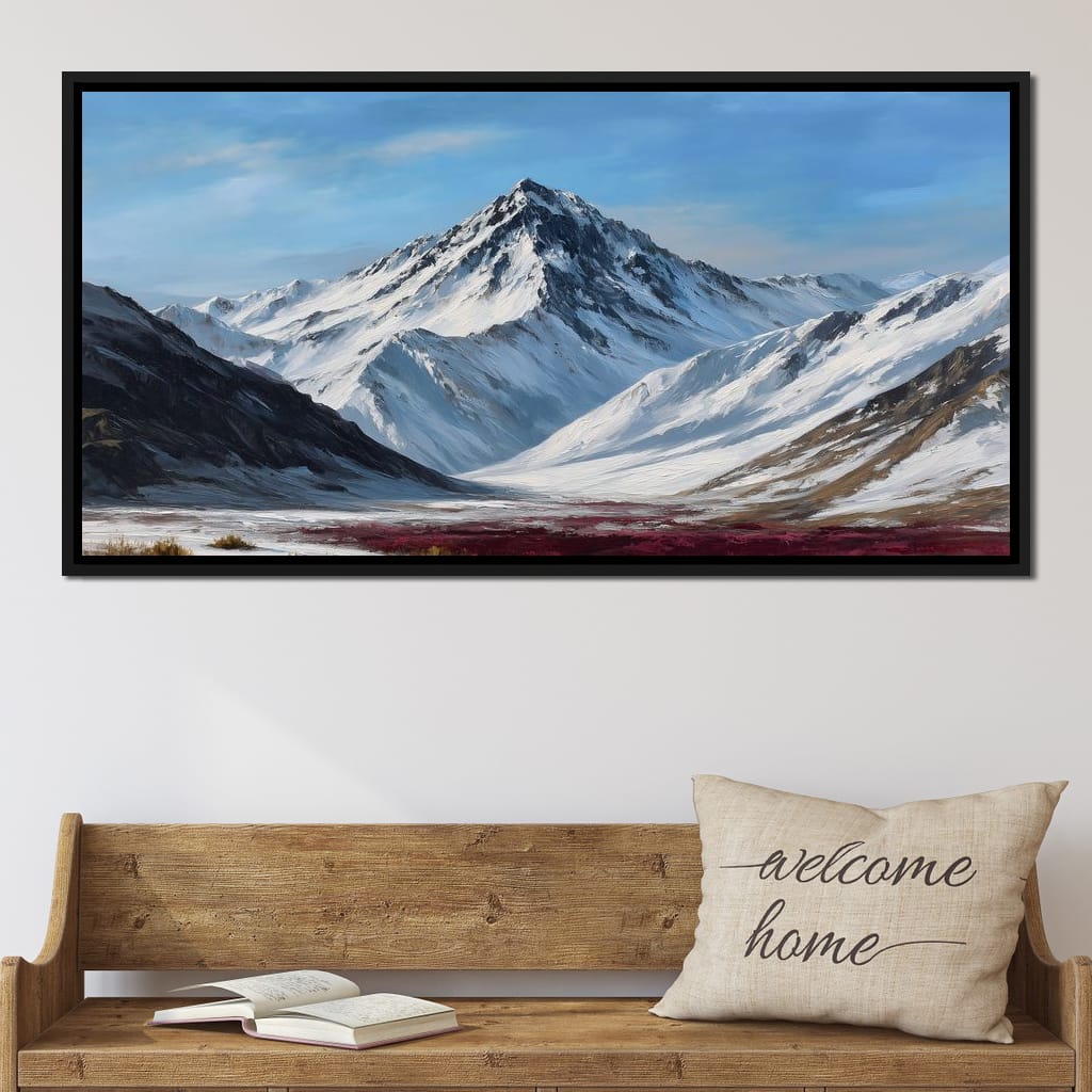 Snowy Alpine Peak Canvas Wall Art