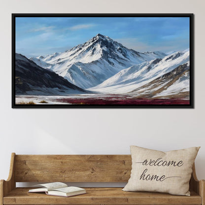 Snowy Alpine Peak Canvas Wall Art
