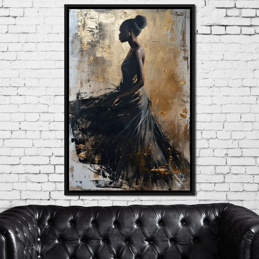Golden Noir Elegance Canvas Wall Art