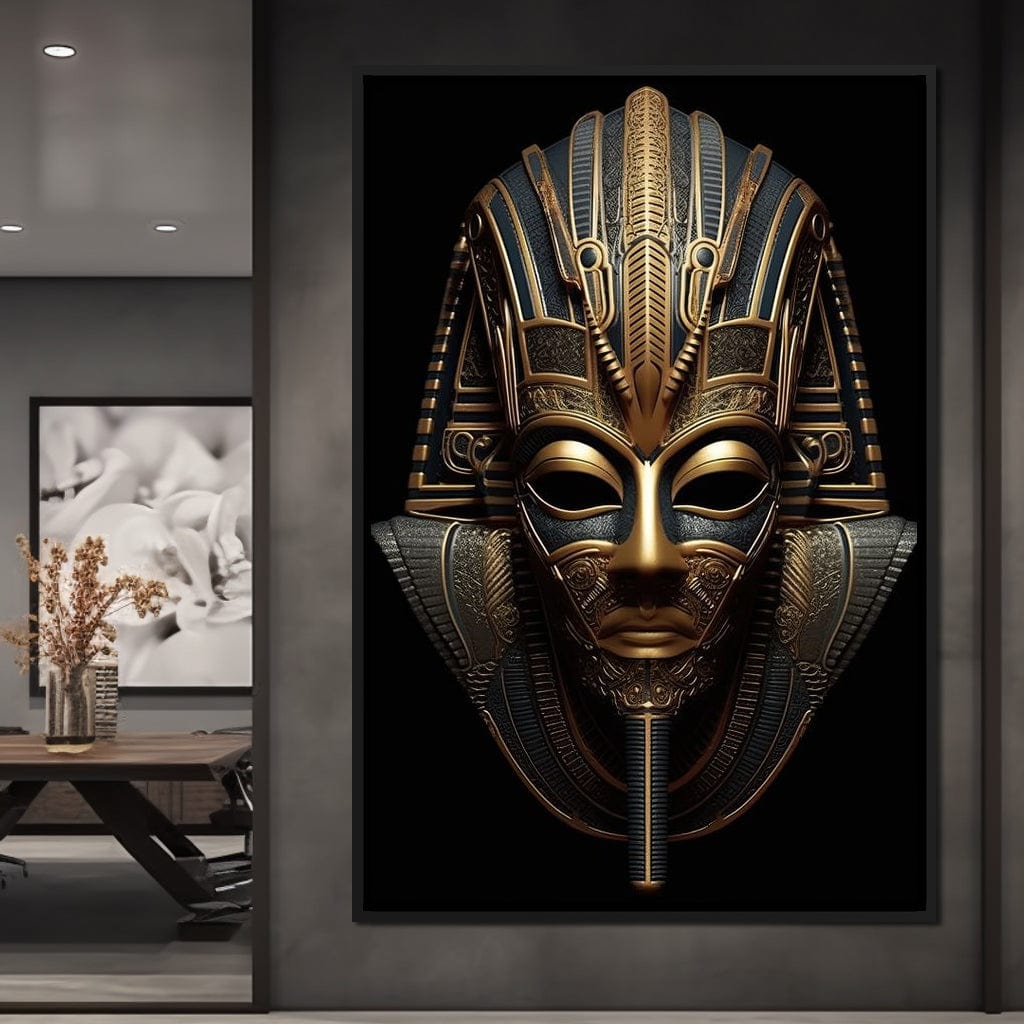 Regal Mask of the Golden Ruler Canvas Wall Art