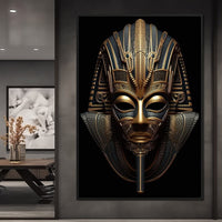 Regal Mask of the Golden Ruler Canvas Wall Art