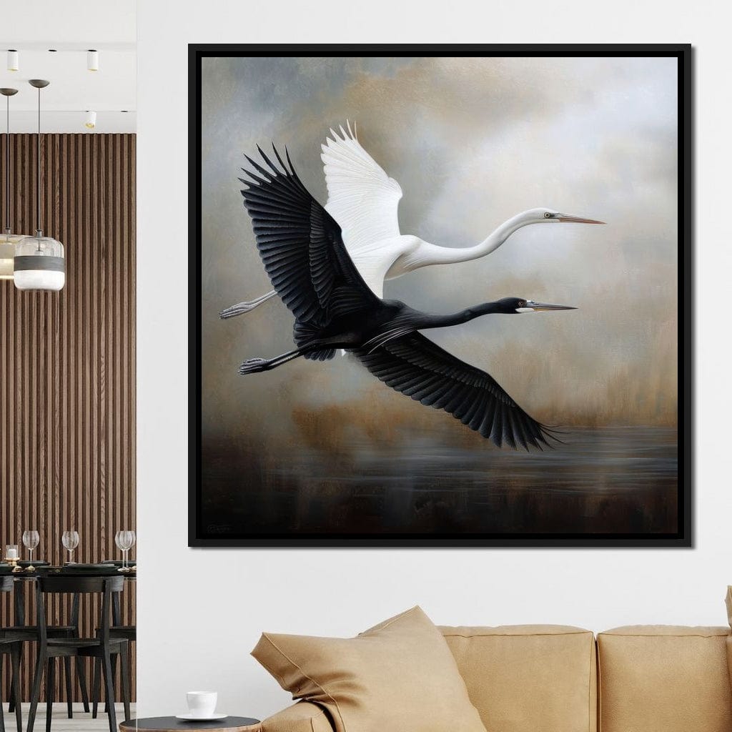 Heron Harmony Canvas Wall Art