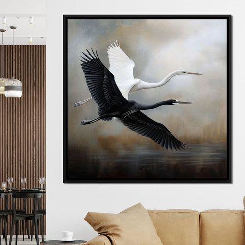 Heron Harmony Canvas Wall Art