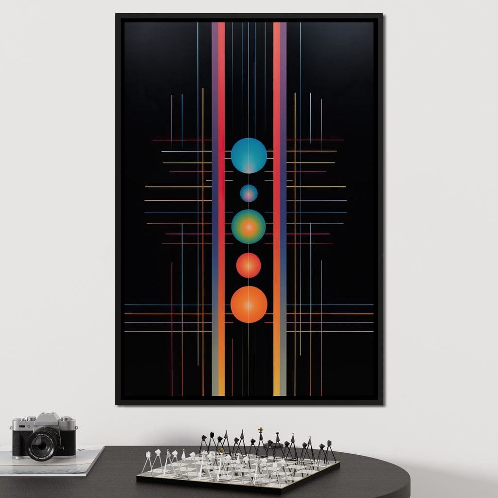 Futuristic Striped Colors Canvas Wall Art