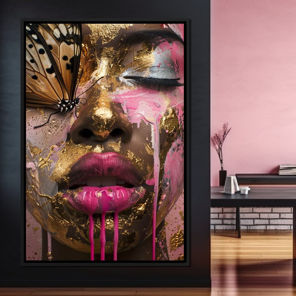 Golden Monarch Radiance Canvas Wall Art