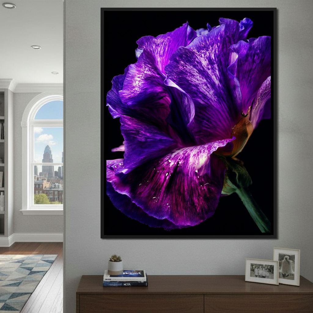 Violet Petal Radiance Macro Canvas Wall Art