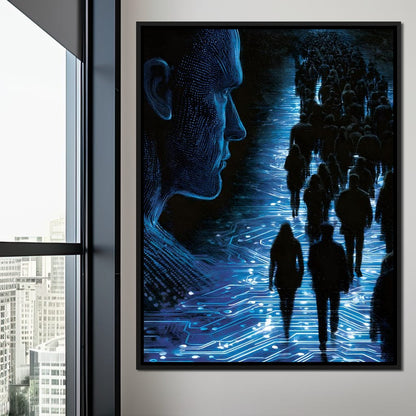 The Collective Walk of Digital Ghosts Canvas Wall Art