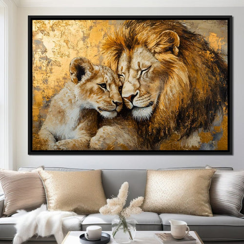 Golden Lions Canvas Wall Art