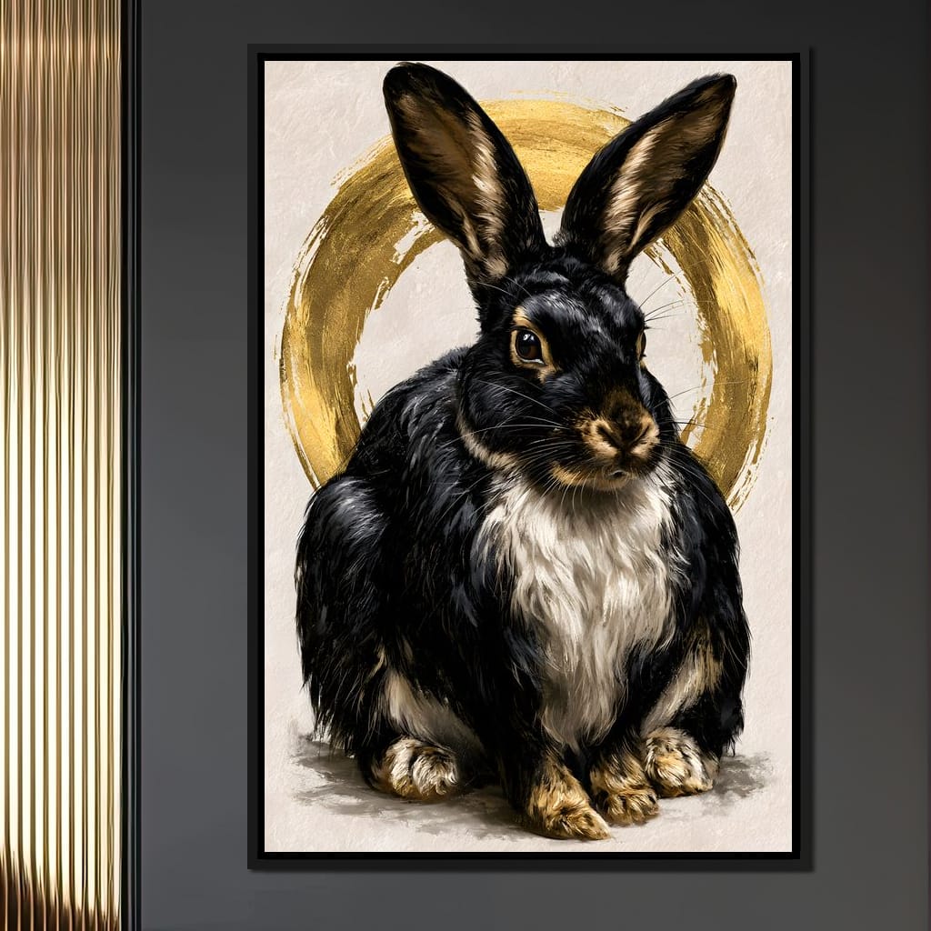 Gilded Hare of the Silent Circle Canvas Wall Art