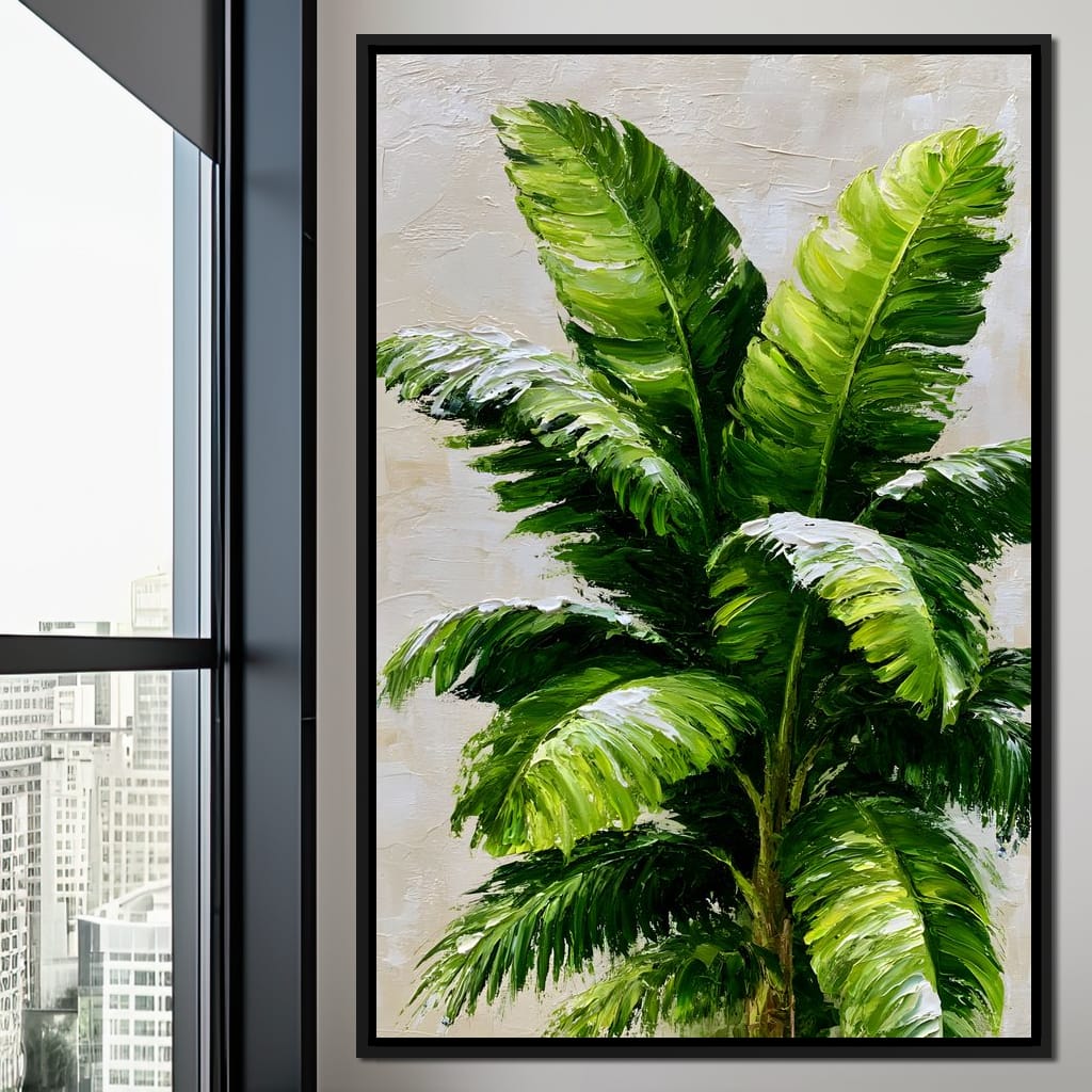 Verdant Rhythm of Tropical Palms Canvas Wall Art