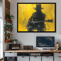 Golden Melody Silhouette Canvas Wall Art