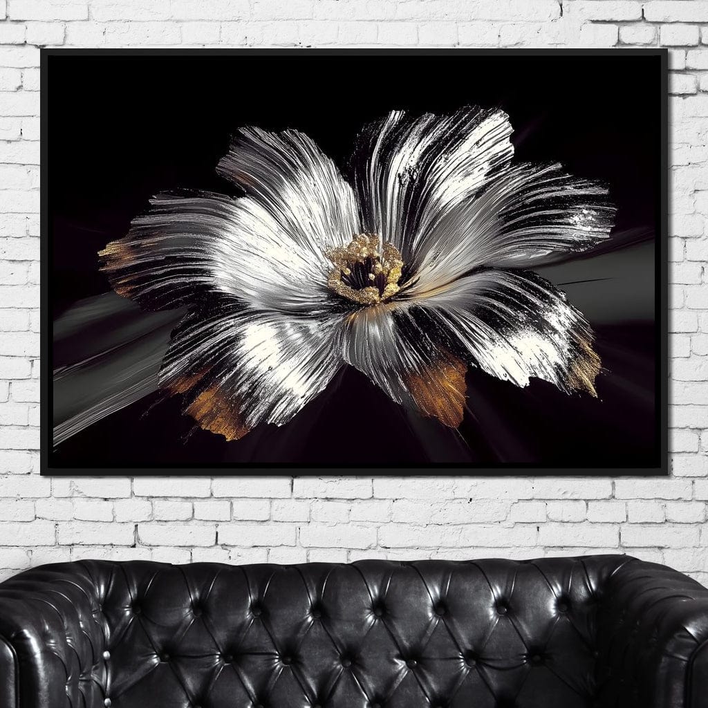 Silver Harvest Petals Radiance Canvas Wall Art
