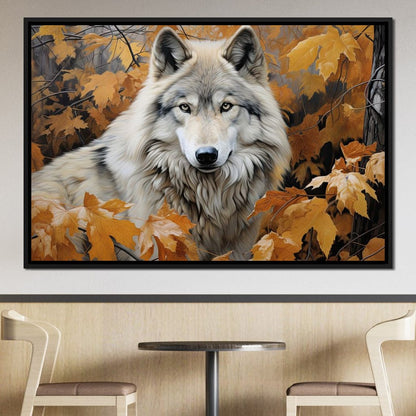 Autumnal Arctic Wolf Canvas Wall Art