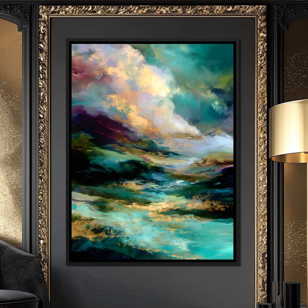 Aurora Tides of Golden Drift Canvas Wall Art