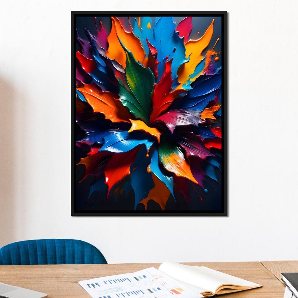 Paint Splatter Flower Canvas Wall Art