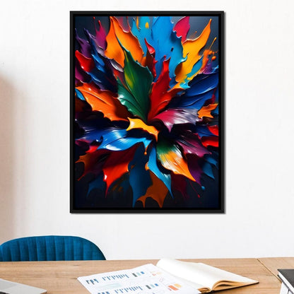 Paint Splatter Flower Canvas Wall Art