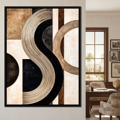 Linear Motion Over Structured Planes Canvas Wall Art