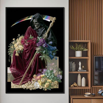 Death Rests With Fallen Petals Canvas Wall Art