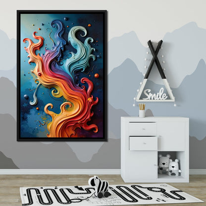 Flowing Rainbow Abstract Canvas Wall Art