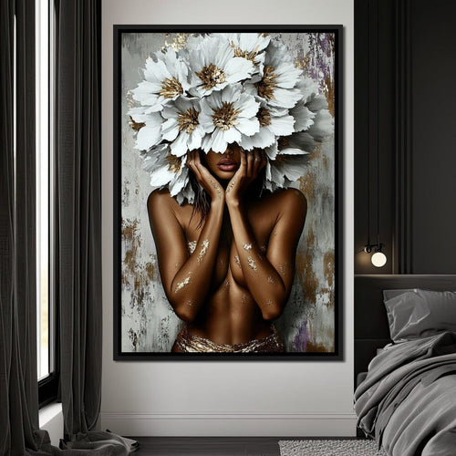 Floral Embrace of Divinity Canvas Wall Art