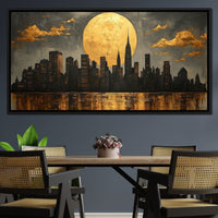 Golden Reflections Skyline Canvas Wall Art