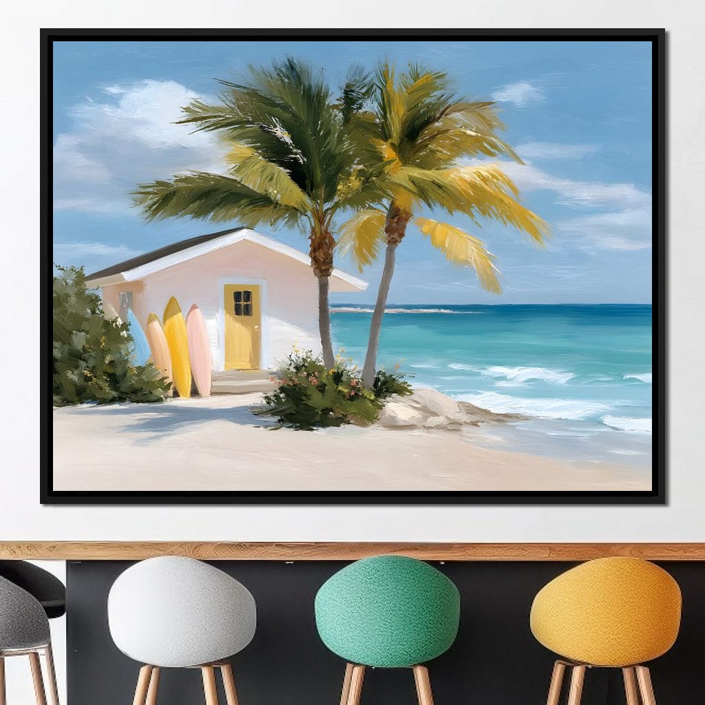 Tropical Breeze Shack Escape Canvas Wall Art
